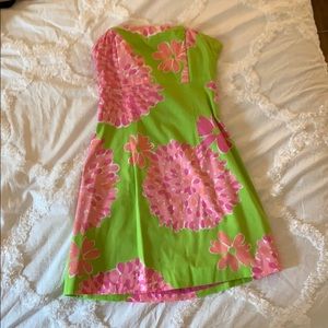 Lily Pulitzer strapless tie in back dress